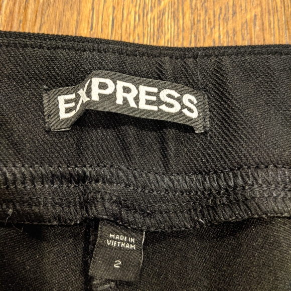 Express black trouser leggings with zip flare size 2 - Picture 4 of 6